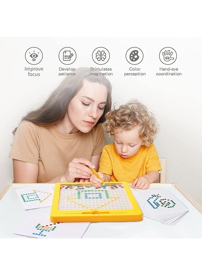 YelaJoy Magnetic Drawing Board, Large Doodle Board with Magnetic Pen and Beads, Magnetic Dot Art, Montessori Educational Preschool Toy, Travel Toys for 3 4 5 6 Year Old Boys Girls - Image 5